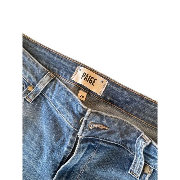 PAIGE Denim Brigitte Slim Fit Jeans Light Wash Sz 28 EUC Designer Denim Mid-Rise - Picture 2 of 9